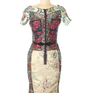 Beguile by Byron Lars Pieced Brocade Dress 6